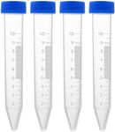 uxcell 10 Pcs 10ml Plastic Centrifuge Tubes with Screw-on Cap, Polypropylene Graduated Micro Centrifuge Tube, Conical Bottom, Blue, Storage Container for beads Sample Lab