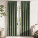 Lazzzy Velvet Blackout Curtains Green 90 Inch Long Thermal Insulated Curtain Heavy Duty Drapes Room Darkening Blackout Curtains Bedroom Window Treatment Set of 2 Panels Rod Pocket Sage