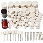 Felt Wool Polishing Buffing Pad Set Wheel Grinding Head Point & Mandrel Kit Accessories Tools Compatible for Dremel