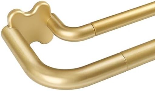 Gold Double Curtain Rods, USFOOK Blackout Wrap Around Curtain Rods for Windows 66 to 120 Inch, 6/8 Inch Room Darkening Curtain Rod 32 to 115 Inch