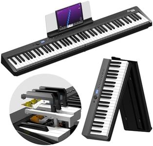 OYAYO 88 Key Weighted Folding Keyboard, FHP10 Full-Size Portable Digital Piano, Foldable Electric Piano with Gig Bag, Sustain Pedal, Ideal for Beginners & Pros, Black