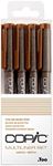 Copic Markers Multiliner Sepia Pigment Based Ink, 4-Piece Set