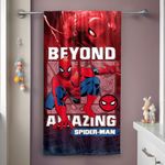 Sassoon Spiderman (Amazing) Red Cotton Kids Bath Towel in 400 GSM- 60 cm x 120 cm