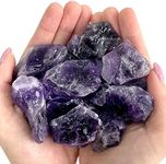 DUQGUHO Amethyst Crystal Bulk Nature Raw Rough Stone Reiki Healing Crystals Quartz Stone Tumbling Cabbing Fountain Rocks Polishing Gemstone 0.45 lbs