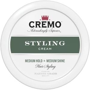 CREMO - Barber Grade Hair Styling Cream For Men | Medium Hold & Medium Shine | All Hair Types | 113g