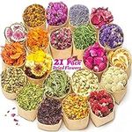 LAVEVE Dried Flowers, 21 Bags 100% 