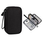 Travel Cable Organiser, Electronics Accessories Storage Bag, Waterproof Portable Double Layers Travel Gadget Carry Pouch for Cable, Power Bank, Charger, Memory Card, Headphone