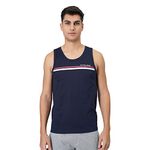 U.S. POLO ASSN. Men Signature Stripe Cotton Ev005 Fashion Regular Fit Vest - Pack of 1 (Navy M)