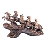 AVIART Eight Horses Animal Statue Home Garden Decoration Sculpture Decoration Horse Statue Feng Shui Decoration Crafts Used in Living Room Office Desktop Decoration (Color : Brown)- 18 Inch