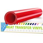 Artcut 12" x 5ft HTV Vinyl Rolls, Heat Transfer Vinyl for Fabric, HTV Vinyl for Shirts, Iron on Vinyl for All Cutter Machine - Easy to Cut for Heat Vinyl Design, Permanent Vinyl (Red)