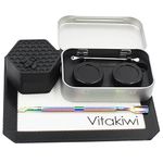 Vitakiwi Silicone Wax Carving Travel Kit with 5ml 26ml Honeybee Concentrate Containers + 5.2" Rainbow Tool + 5.9"Ãƒâ€”4.9" Mat + Tin Carrying Box (Black Color)