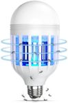 Bug Zapper Light Bulb, 2 in 1 Mosquitoes Killer Lamp Led Electronic Insect & Fly Killer, Porch Light for Entryway, Doorway, Corridor, Balcony and Patio (White)