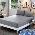 100% Egyptian Cotton Fitted Sheet, 400 Thread Count 30cm Deep Fitted Sheet Charcoal, Luxury & Ultra Soft Bedding Extra Deep Fitted Sheet - Fits Mattress Up to 12" Deep Pocket (Small Double, Charcoal)