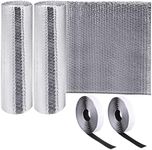 Frienda Double Reflective Insulation Foam Window Reflective Insulation Radiant Barrier Aluminum Foil Bubble Insulation Roll to Keep Heat, Thermal Insulation Shield(120 x 16 Inches,Silver)