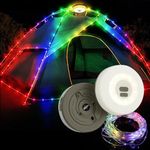 Camping String Lights, Portable LED Strip Light, USB Rechargeable IP65 6M RGB Rope Tent Star Lantern for Campsite, Awning, Kids Play Area, Bedroom, Car, Backyard, (6M-RGB&APP, Green)