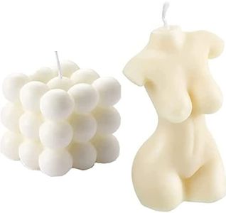 2 Pieces Bubble Candle - Cube Soy Wax Candles,Female Body Shaped Candle, Hand Poured Scented Candle, Cute Wax Candles Home Decor and Gifting (Creamy White)