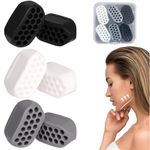 YREYBN 6 Pcs Jaw Exerciser, Jaw Trainer, Jawline Exerciser,Jaw, Jawline Gum, Trengthen And Regulate Facial Muscles, Face Silicone Jawline Exerciser Muscle (Black Gray White)