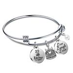 Birthday Gifts for Her Bangle Bracelets Live Laugh Love for 13th 18th 21st 30th 40th 50th 60th (22nd Birthday)