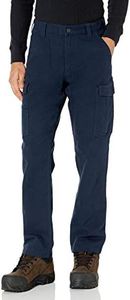 Carhartt Men's Rugged Flex Relaxed Fit Canvas Cargo Work Pant, Navy, 34W x 32L