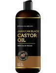 Brooklyn Botany Jamaican Black Castor Oil for Skin, Hair and Face – 100% Pure and Natural Body Oil and Hair Oil - Carrier Oil for Essential Oils, Aromatherapy and Massage Oil – 236 ml