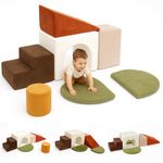 GreenWhim Kids Soft Play Set 7PCS Foam Climbing Blocks Indoor Toddler Climb and Crawl Play Gym Montessori Sensory Toy for Gross Motor Development EN71 Certified (Colourful)