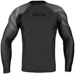 Sanabul Essentials Long Sleeve Compression Training Rash Guard for MMA BJJ Wrestling (Large, All Black)