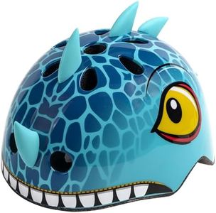 Infant Toddler Bike Helmet, Adjustable and Multi-Sport for Child Baby, 3 Sizes for Kids Boys Girls (Blue Dinosaur, XS)