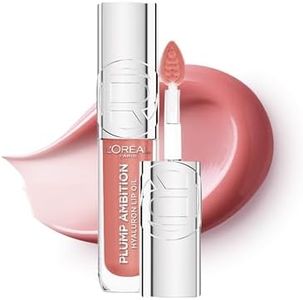 L'Oreal Paris Lip Oil, Plump Ambition with Hyaluronic Acid & Tripeptides, Smoother & Plumper Lip Appearance, Glass-Like Finish, Shade 601 Worth It, 5ml