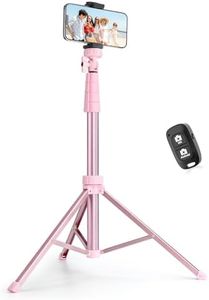 SENSYNE 72" Phone Tripod & Selfie Stick, Extendable Cell Phone Tripod Stand with Wireless Remote and Phone Holder, Compatible with iPhone Android Phone, Camera, Pink