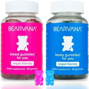 BEARVANA Bum & Chest Support Gummies for Women | Workout Enhancement | Berry Flavored | Essential Herbs | Multivitamins | Combo Pack Growth Gummies | Women’s Fitness Supplement (120 Count)