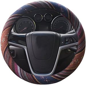 Mayco Bell 2018 Ethnic Style Coarse Flax Cloth Automotive Steering Wheel Cover Anti Slip and Sweat Absorption Auto Car Wrap Cover (F)