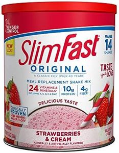 SlimFast – Original Meal Replacement Shake Mix Powder – Weight Loss Shake – 10g of Protein – 24 Vitamins and Minerals Per Serving – Great Taste – 12.83 oz. – Strawberries and Cream