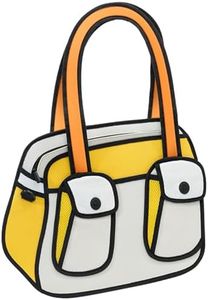 Original 2D Cool Cartoon Tote Bag (Bonjour) - Fun Pop Art Novelty, Cute Shoulder Bags for Women, Travel, Campus and Work