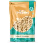 NutriOrganics Rolled Oats 1 Kg - Diet Food | 100% Wholegrain Jumbo Oats | Oats For Weight Management | High Fibre Breakfast | Rich In Protein