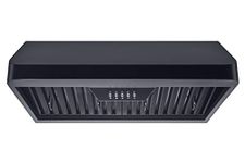 Winflo 30 In. Ducted Under Cabinet Range Hood in Black with Baffle Filters and Push Button Control