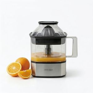 Astralship Citrus Juicer Machine Electric Orange & Lemon Squeezer with Stainless Steel Base, 24oz Pitcher, Pressure-Activated, 2 Cones & Pulp Filter for Orange, Lemon, Grapefruit Juice