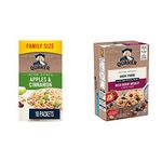 QUAKER Apples & Cinnamon Family Pack Instant Oatmeal (18 Packets x 33 g), 594 g with High Fibre Wild Berry Medley Instant Oatmeal (8 Packets x 38 g), 300 g