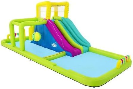 Bestway Inflatable Water Park Slide 7.1x3.1x2.65m for Kids Splash Pool, Climbing Wall Game, Double Long Slides Blow Up Playground Bouncer Outdoor