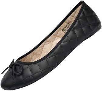 Alpine Swiss Women’s Aster Ballet Flats | Patent Leather Slip-On Shoes | Quilted Pillow Stitch | Rounded Toe | Everyday Comfortable Fashion Footwear BLK 10