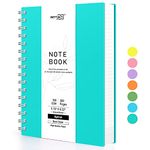 RETTACY A5 Notebook, Notepad, Wirebound Spiral Notebooks 300 sheets/150 pages for Writing,100gsm College-Ruled Paper, PVC Hardcover, for Women Men Work Office School,14.5 x 21cm - Turquoise