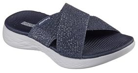 Skechers Womens ON-THE-GO 600 - GLISTENING Navy Casual Flip Flops
