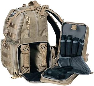 G. Outdoor Products G.P.S. Tactical Range Backpack | Tan | 3 Handguns Capacity | MOLLE Webbing | Durable Waterproof Stain-Resistant Shooting Tactical Gear