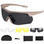 Outdoramic Shooting Safety Glasses Khaki Frame 1 Set