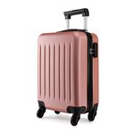 Kono 19 inch Carry On Luggage Cabin Suitcase Lightweight Hard Shell Hand Suitcases ABS 4 Wheel Spinner Luggage(Nude)