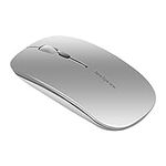 Uiosmuph Q5 Wireless Mouse, 2.4GHz Slim Portable Wireless Mouse for Laptop, Rechargeable Ergonomic Computer Mouse with USB Receiver for Mac PC Notebook Macbook Chromebook, Sliver