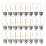 FLSNT 24 Pack LED S14 Replacement Light Bulbs, 1W Outdoor String Light Bulbs, E26 Base, 2200K Warm White, Non-Dimmable