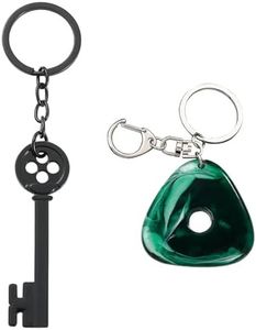 ZNTU Coraline Keychain Key Seeing Stone Matching Set - Horror Movie Cartoon Cosplay Accessories - Button Eyes Merchandise Stuff Jewelry for Girls and Boys, Green, standard