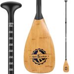 RedSnake Full Carbon Fiber Stand Up Paddleboard Oar, Carbon Fiber Blade with Adjustable 3-Piece Imitation Bamboo SUP Board Paddles Comes with a Backpack