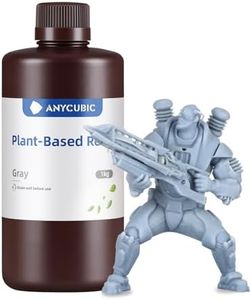 ANYCUBIC 3D Printer Resin with Low Odor and Safety, 405nm UV Plant-Based Rapid Resin with High Precision and Quick Curing for LCD 3D Printing (Grey, 1000g)