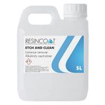 Resincoat - Etch and Clean, Brick and Concrete Cleaner, Laitance Cement Remover for Preparing Floors, Reduces Alkalinity and Neutralizes Surfaces, Changes Colour to Indicate Neutralisation, 5L